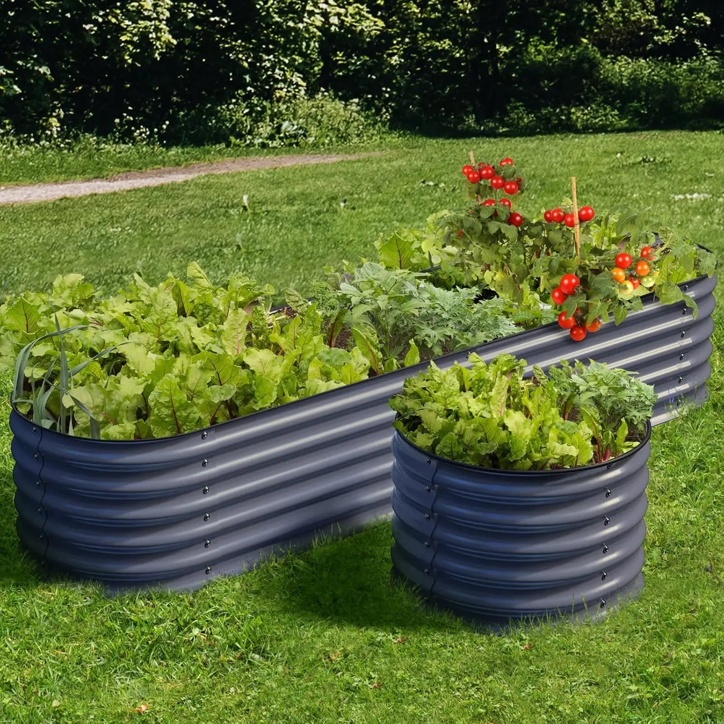 Olle 4-Style Modular Galvanized Raised Garden Beds Outdoor