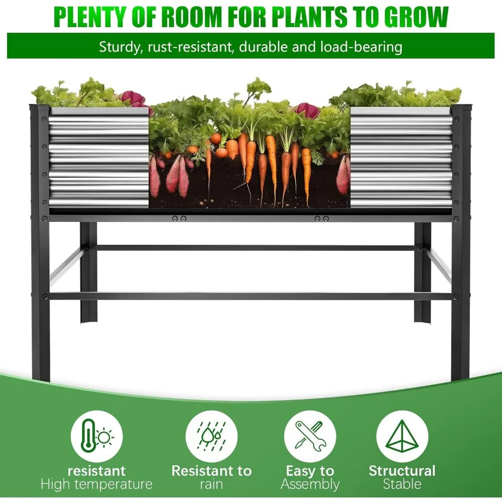Doniks Raised Garden Bed with Legs 48x48in 1000lb Capacity