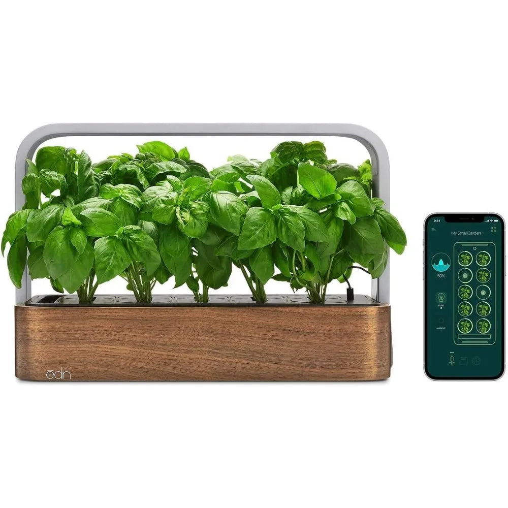 Small Garden with Basil Seed Pods Indoor Smart Garden for iOS Devices Fresh Home Grown Herbs