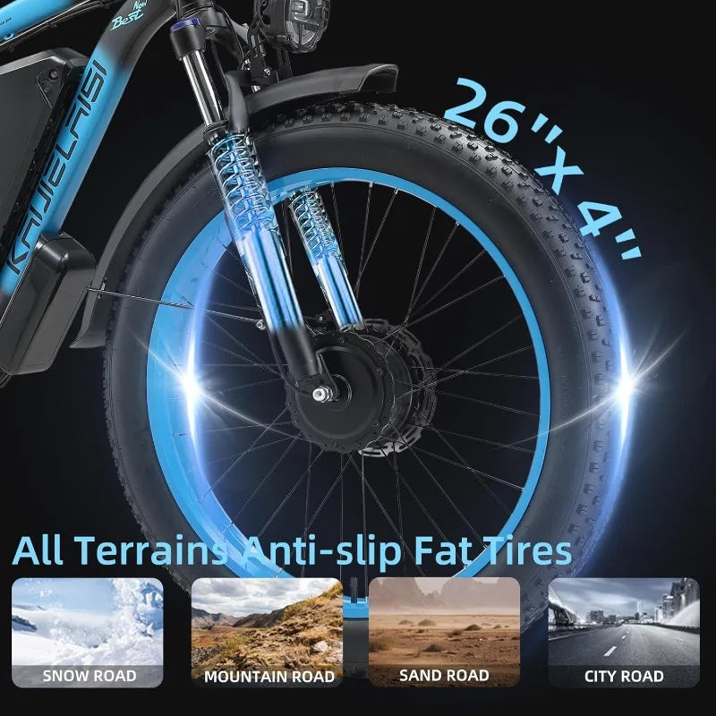 Hign Concerned AWD Electric Bike 4000W Fat Tire Ebike
