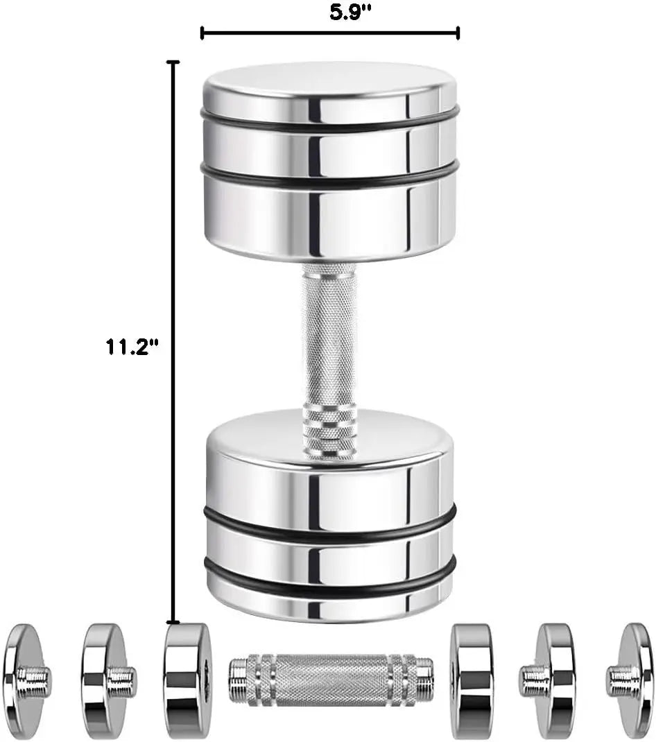 Steel Dumbbells Ultracompact & Adjustable Chrome Dumbbell With Foam Handles 5lb 10lb 15lb 20lb 30lb 50lb Home Gym Work
