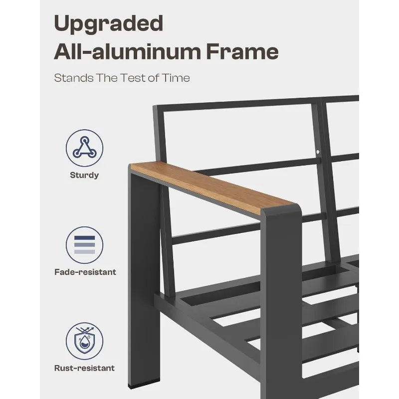 Hign-concerned Aluminum Patio Set With Cushions And Table