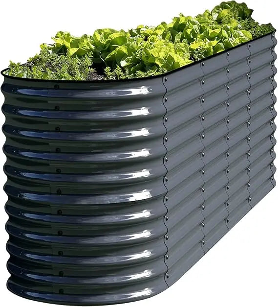 Olle Galvanized Raised Garden Beds 32" Tall Metal Plant Boxes