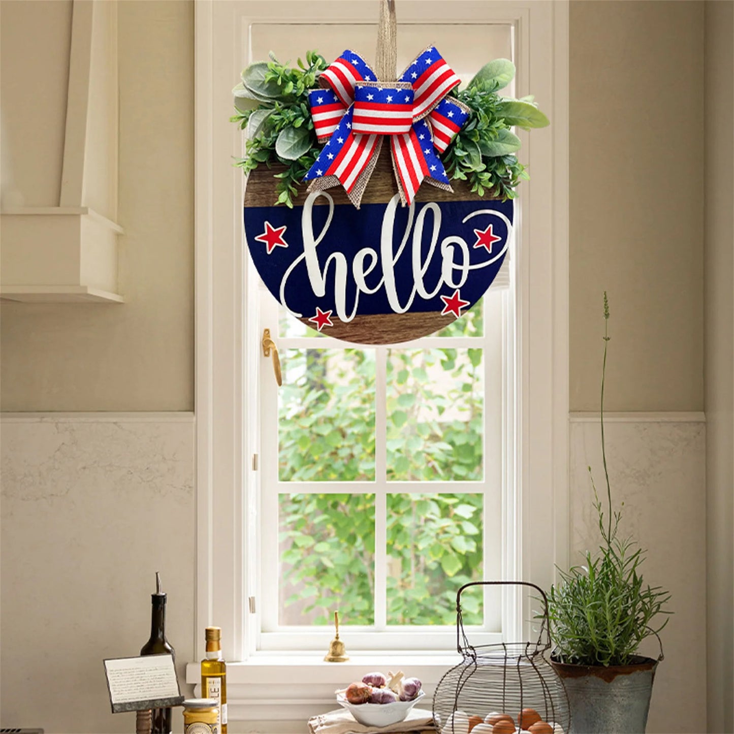 Hign Concerned Patriotic Wooden Welcome Sign For Porch