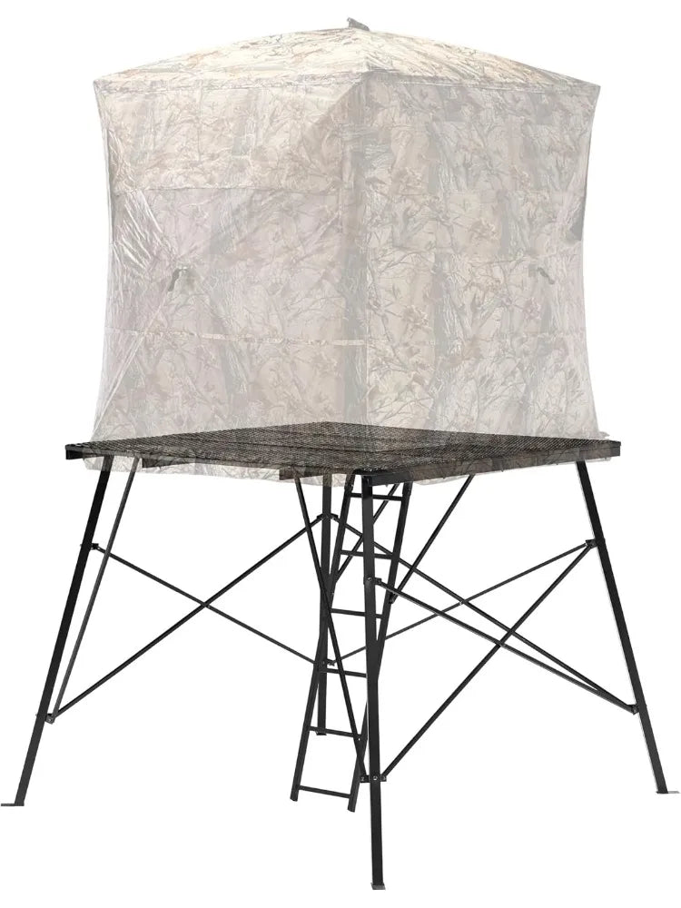 65" L X 65" W X 5' H Durable Powder-Coated Steel Ground Blind Platform Universal Outdoor Hunting Trap Door Accessory