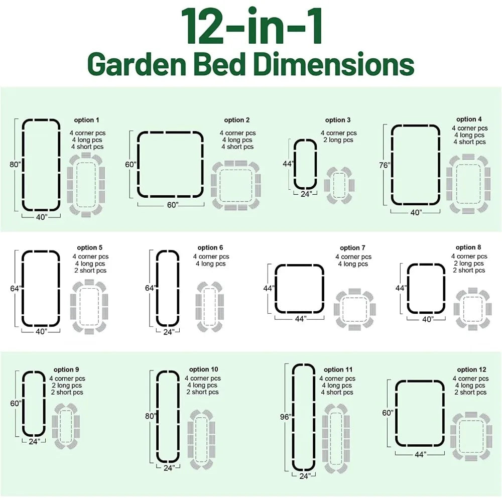 Olle Galvanized Raised Garden Beds 32" Tall Metal Plant Boxes