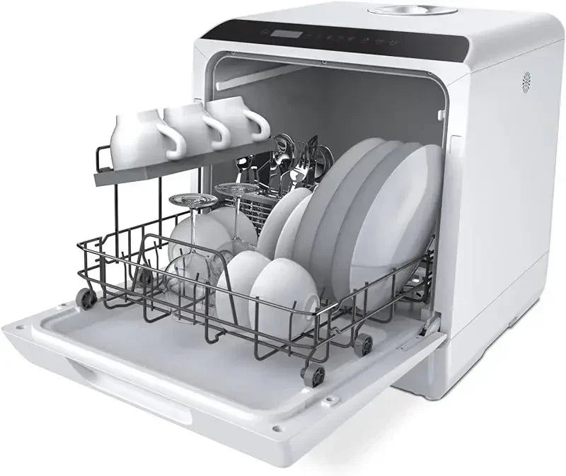 QWHermitlux Countertop Dishwasher With 5 Washing Programs