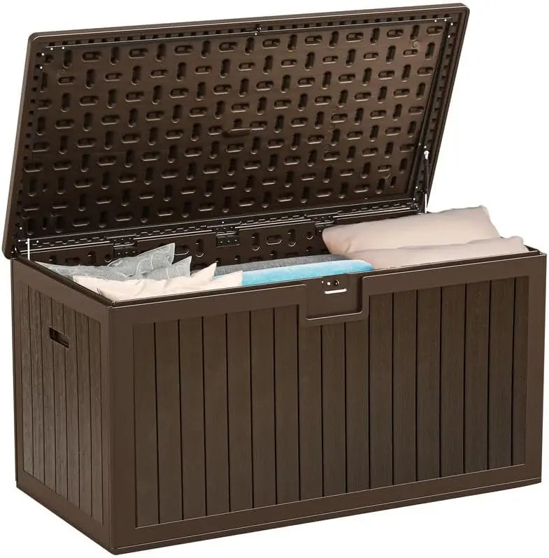 260 Gallon Double Wall Deck Box with Divider Side Handles