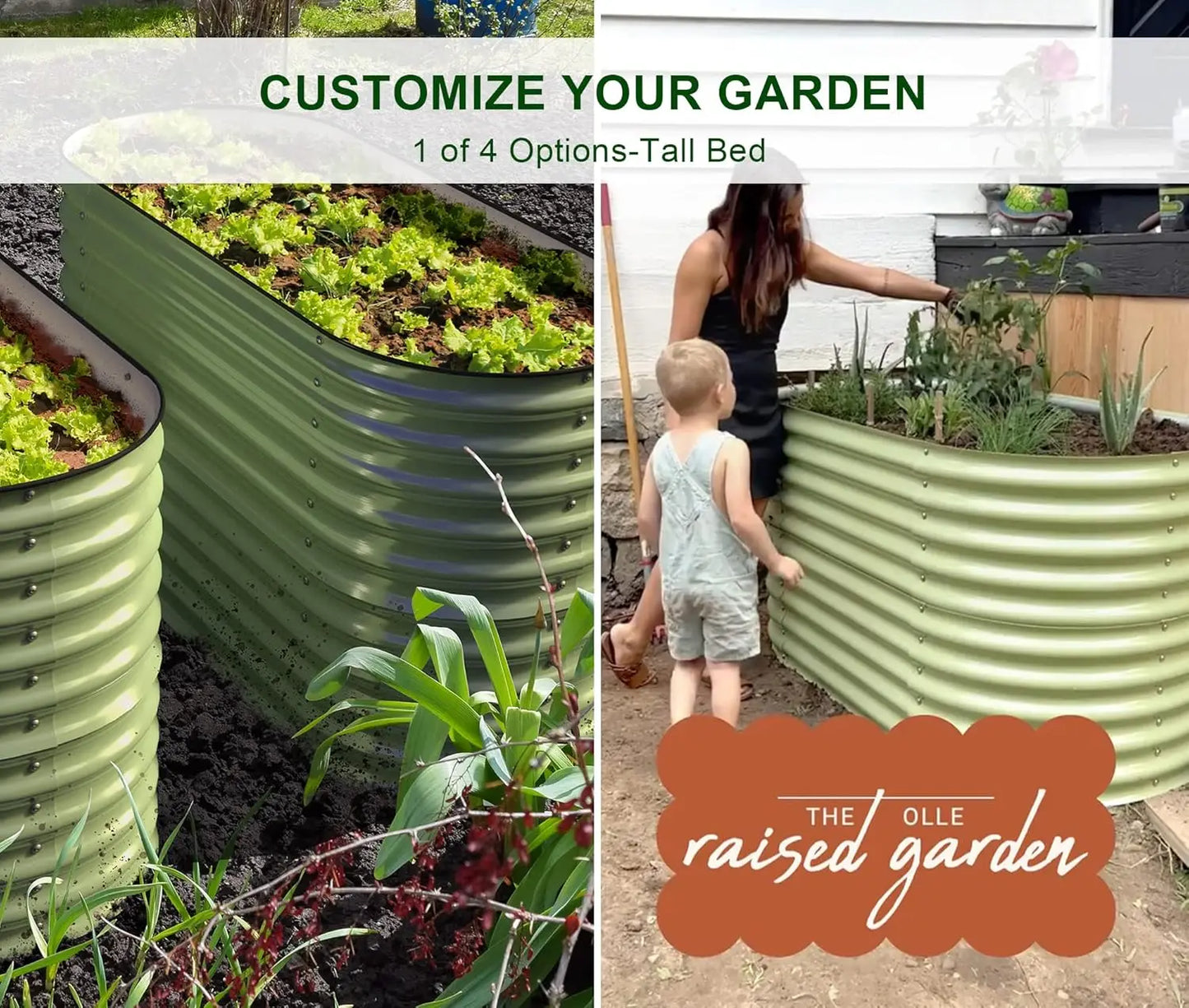 Olle 4-Style Modular Galvanized Raised Garden Beds Outdoor