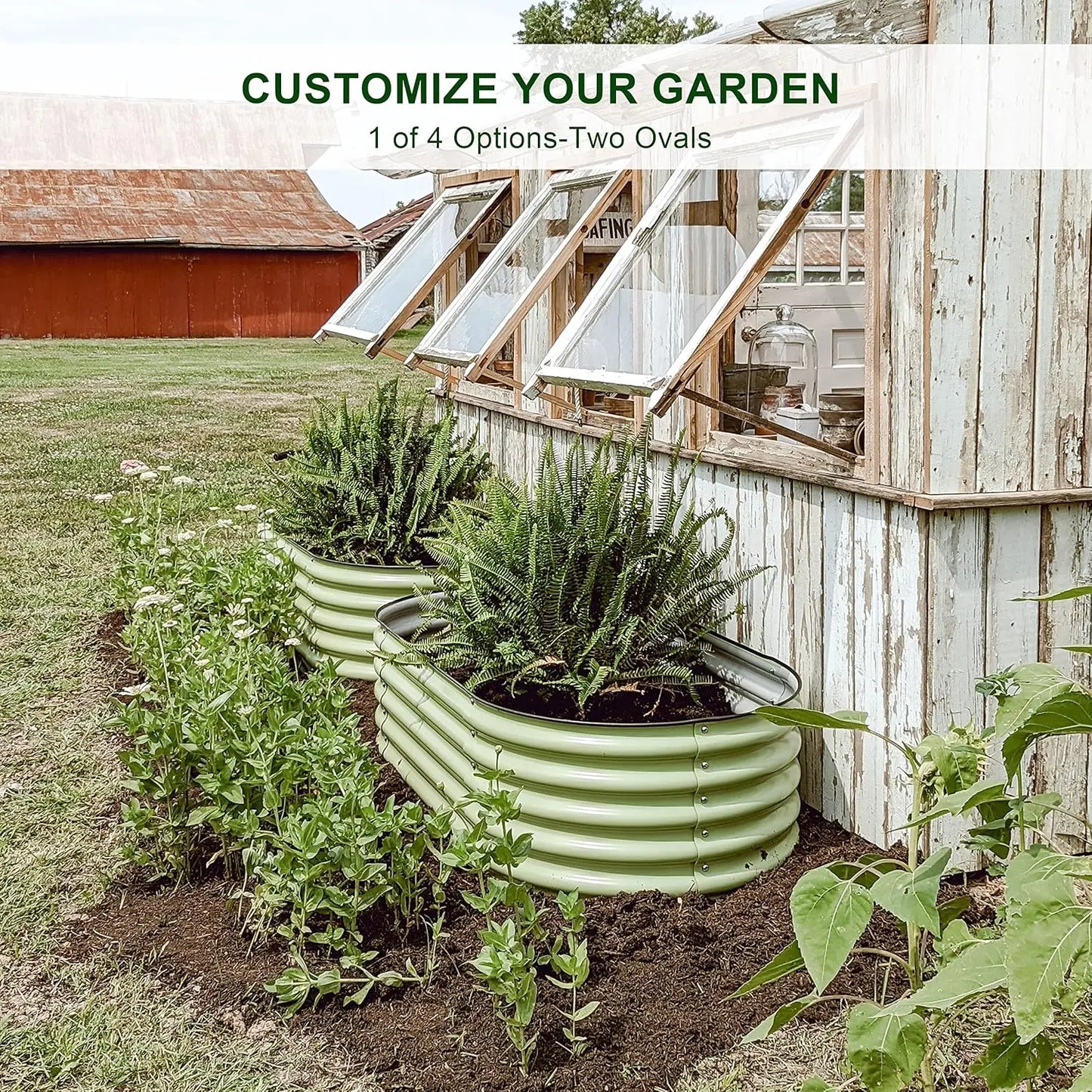 Olle 4-Style Modular Galvanized Raised Garden Beds Outdoor