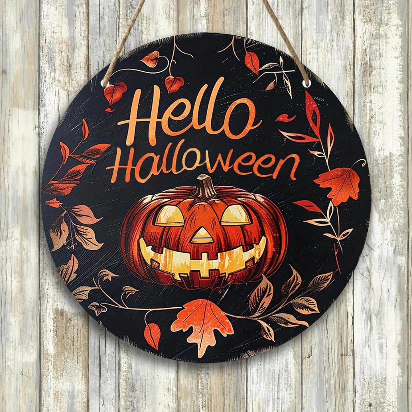 Spooky Halloween Wooden Ghost Door Hanger Haunted Hanging Decorations for Wall Home Holiday Party Decor