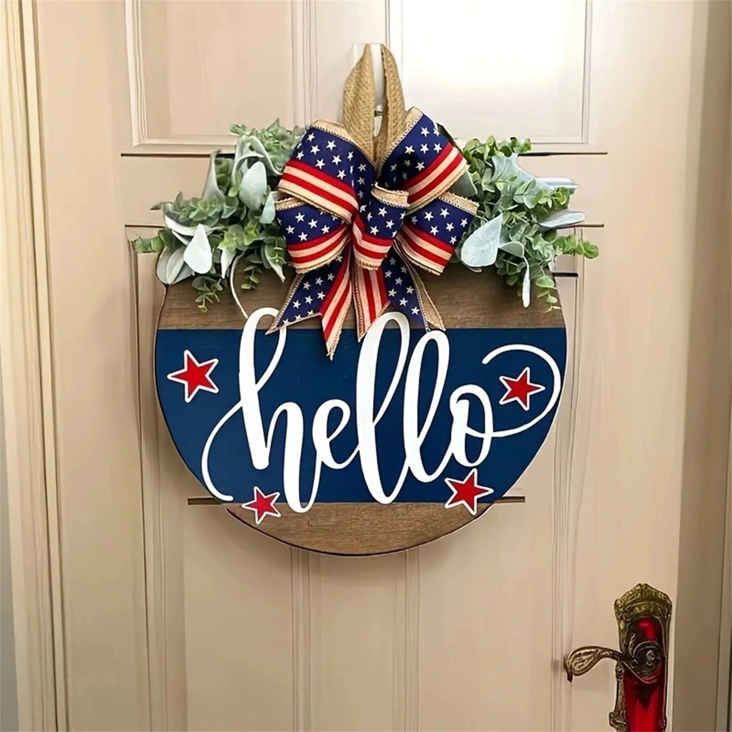 Hign Concerned Patriotic Wooden Welcome Sign For Porch