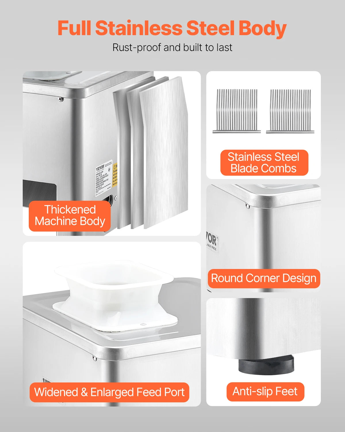 VEVOR Meat Cutter Machine 550W Electric Food Slicer