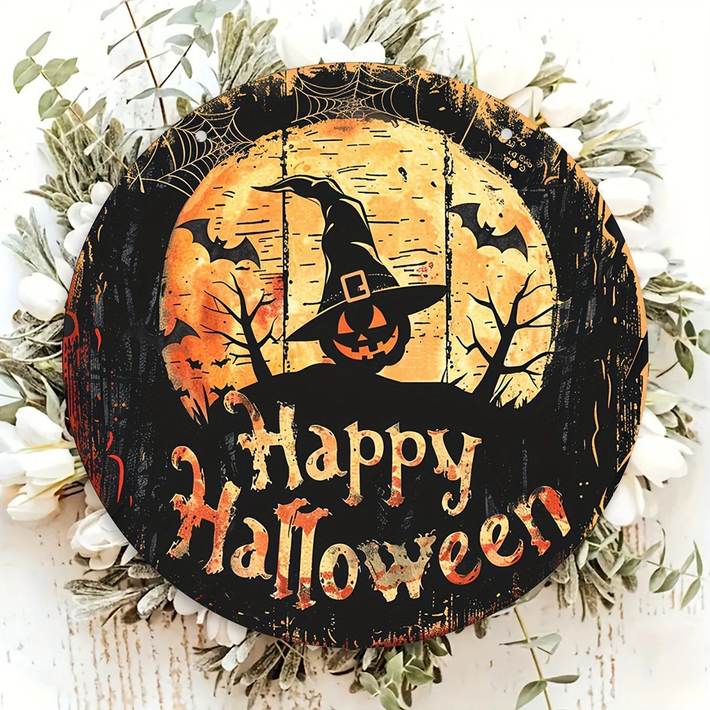 Spooky Halloween Wooden Ghost Door Hanger Haunted Hanging Decorations for Wall Home Holiday Party Decor