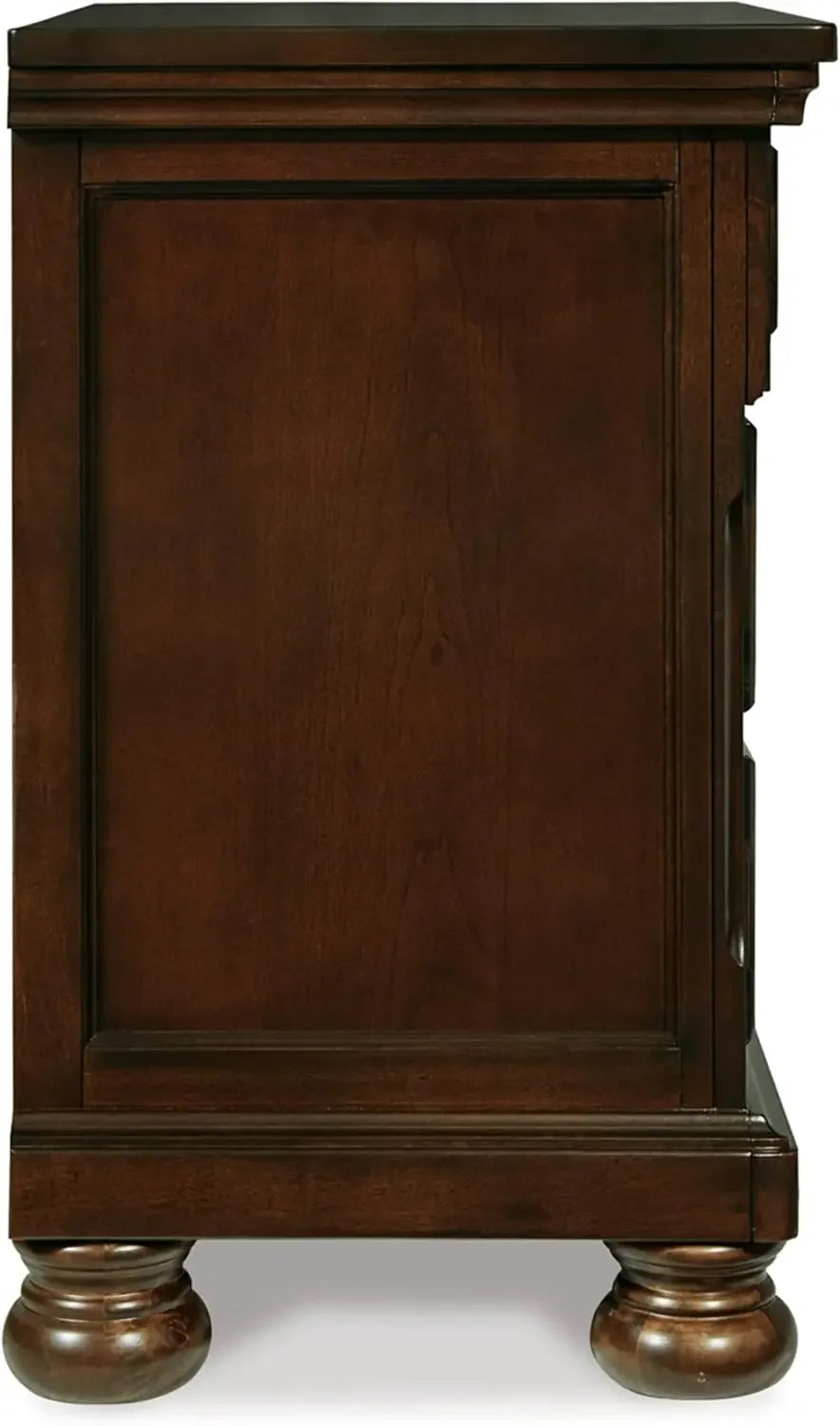 Porter Classic 2 Drawer Nightstand with Dovetail and Ball-bearing Construction, 29.88" Tall, Dark Brown