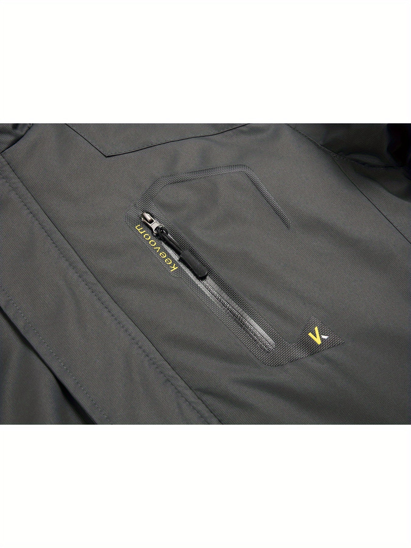 Keevoom Men's Fleece-Lined Jacket Hooded High Quality Windproof Shell Coat with Full-Zip, Hood & Pockets - Loose Fit Winter Sports Gear for Skiing, Snowboarding, (Grey) - Machine Washable, Winter Jacket For Women, Winter Jack