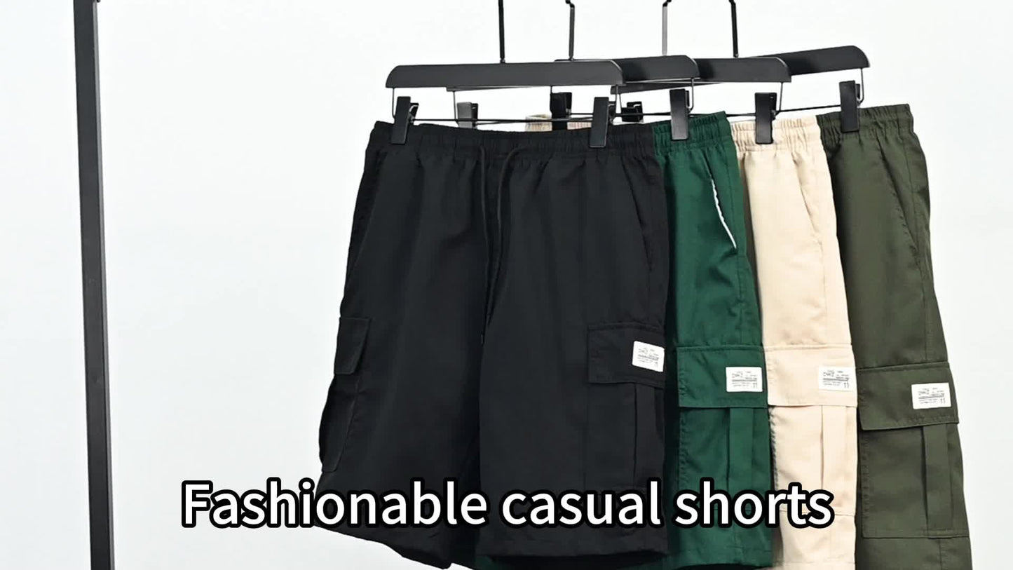 5pcs Set Of Men'S Shorts, Casual Loose-fitting Shorts, Summer Knee-length Pants, Trendy Straight-leg Casual Knee-length Shorts, Basketball Shorts, Summer Men'S Multi-pocket Waist Drawstring Adjustable Durable Casual Work Shor