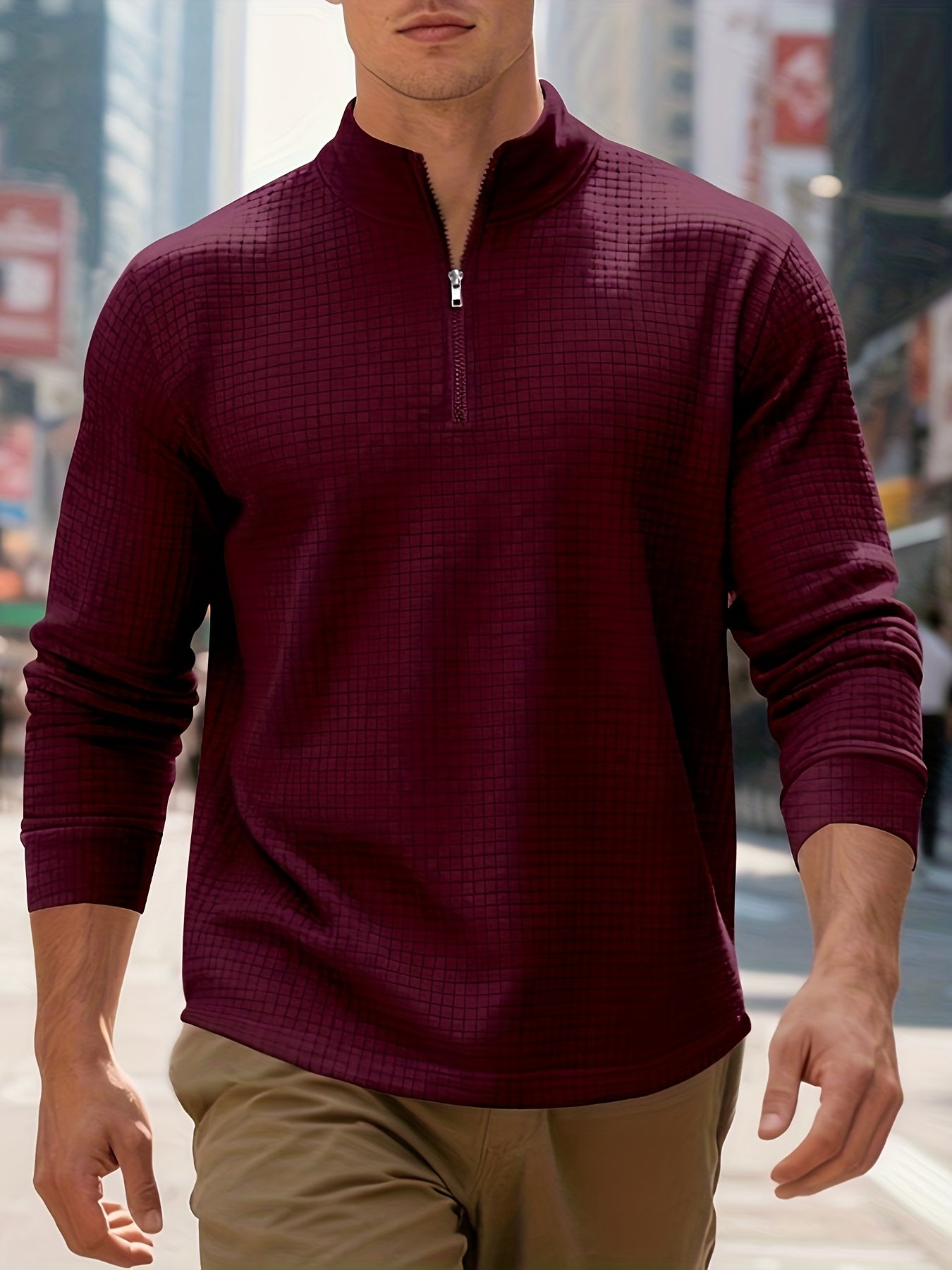 Men'S Heavyweight Full-Zip Hoodie - Winter Warmth Full-Zip Front Closure, Stand Collar Long Sleeve Pullover Sweatshirt, Casual Commuter Jacket for Everyday & Formal Wear, Easy-to-Wear Layering Piece (NavyBrown) - Ideal for Of