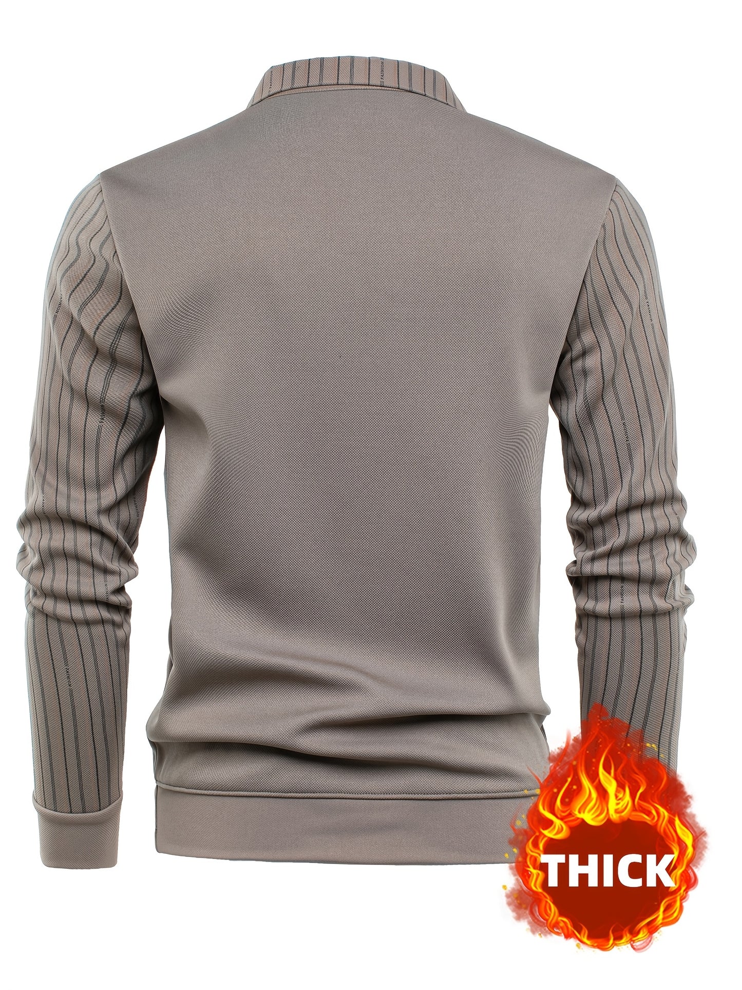 New Autumn And Winter Plush Men'S Long-Sleeved Fake Two-Piece Vest Design, Diamond-Shaped Decorative Stickers on The Chest, Pinstripe Lining, Soft And Warm for Daily Travel, Casual And Versatile, Light Business Fashion Lapel