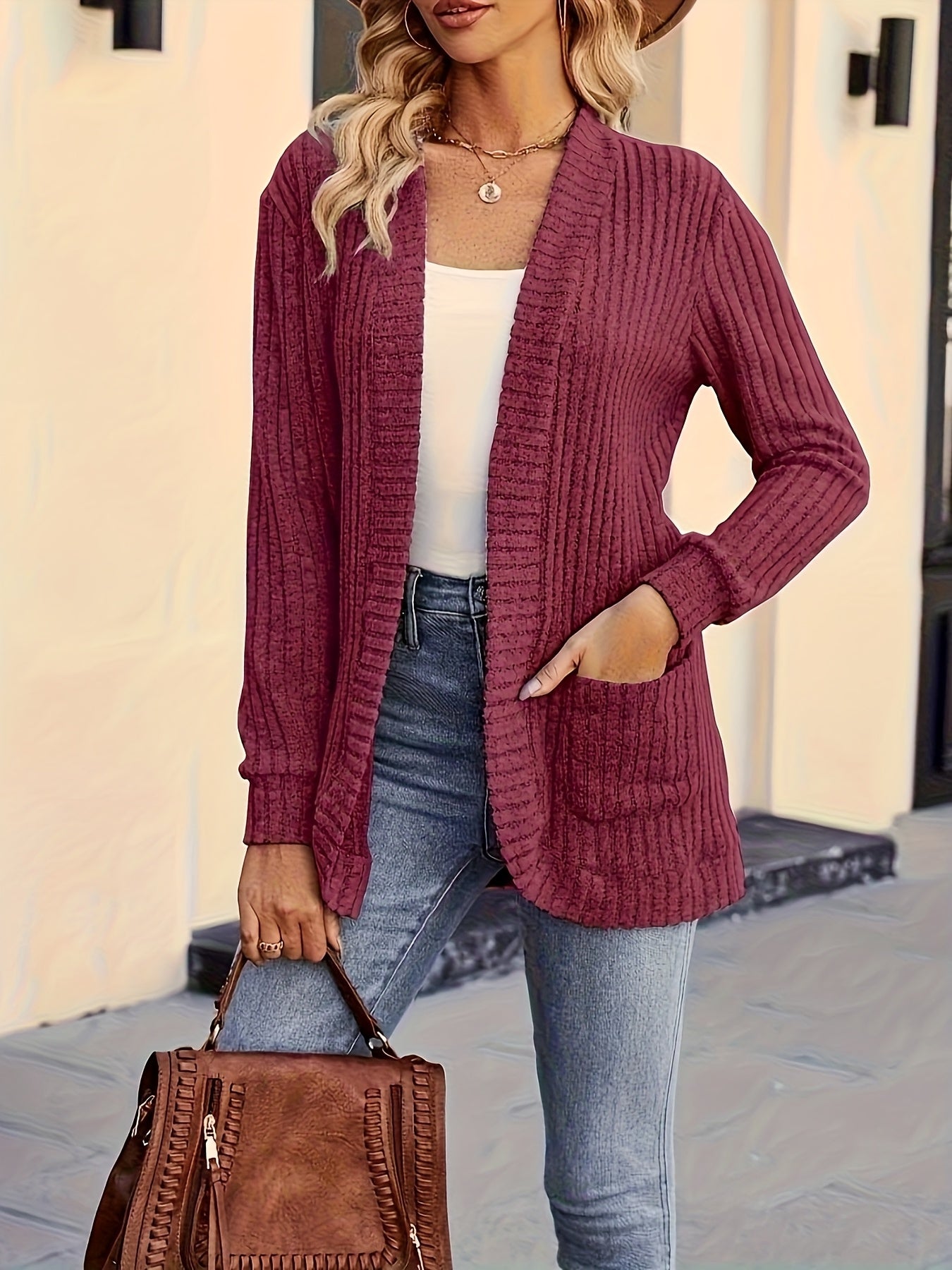 2-Pack Women's Casual Long Cardigan, Loose Simple Sweater with Pockets for Daily Wear and Holidays in Autumn/Winter