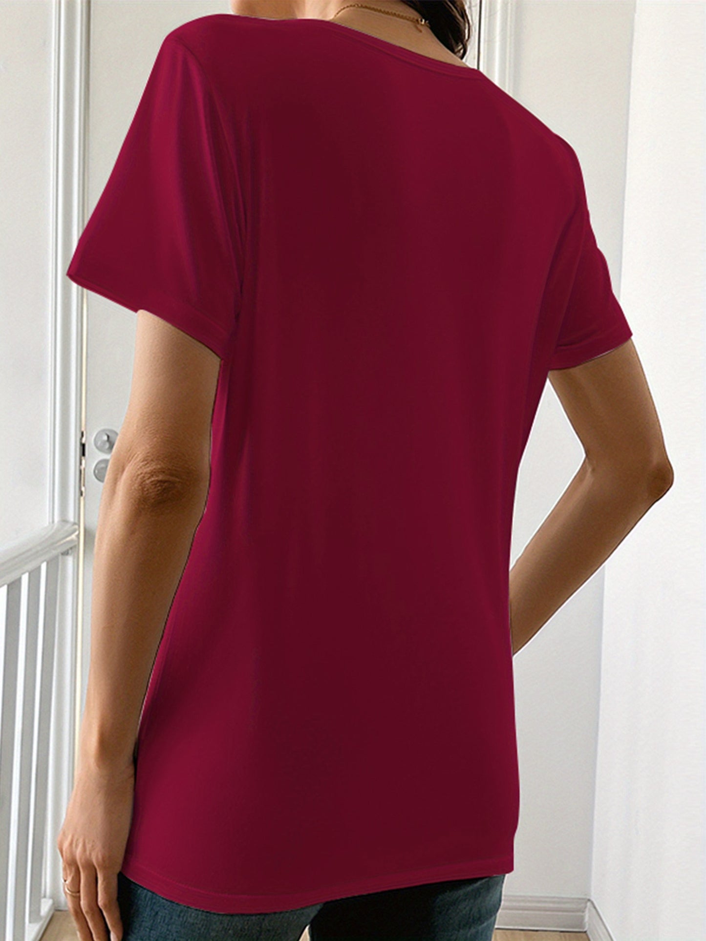 5pcs Women'S Butterfly Print T-Shirts - Vibrant Round Neck Short Sleeve Tops with Floral & Butterfly Designs, Stretchy Casual Summer Tees for Casual Attire, Ladies T Shirts