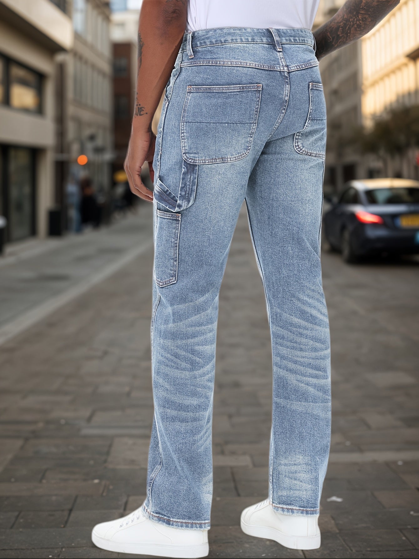 Men'S Regular Fit Stretch Carpenter Pants Durable Comfortable Utility Work Jeans For Daily Wear