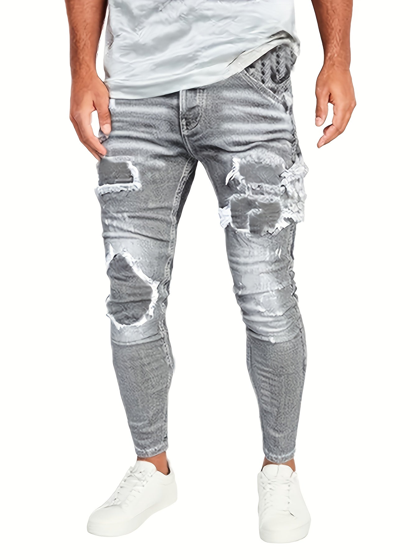 3 Packs - Fashionable Men'S Slim Faux Denim - Stretch Faux Denim for Men - Classic And Versatile for All Seasons, Faux Denim Special for Men, White Strech Faux Denim Regular Fit for Men, Stretch Faux Denim for Men Plus Size,