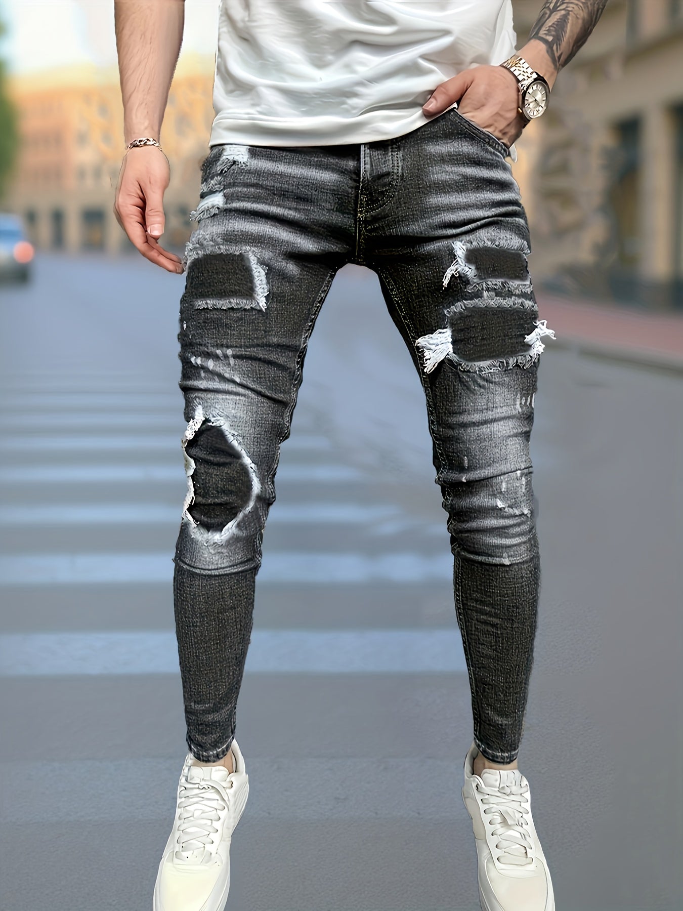 Men's Casual Fashion Jeans - Slim Fit, Stretchy, All-Season Wearable, Lightweight Comfortable, Versatile {3pcs}, Slim Jeans for Men, White Strech Jeans Regular Fit for Men, Jeans for Men Plus Size, Loose Fit Jeans, Jeans Slim