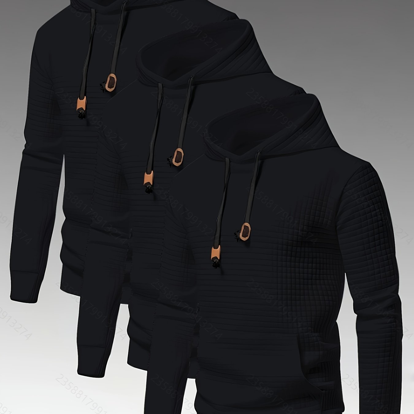 [Heavy-Duty Hooded Sweatshirts] 3pcs Heavy-Duty Men's Hooded Sweatshirts | Pullover Hoodies with Kangaroo Pocket, Dark Grey/Charcoal, Machine Washable Non-Stretch Fabric for Gym, Everyday & Formal Wear - Minimalist Men's Ward