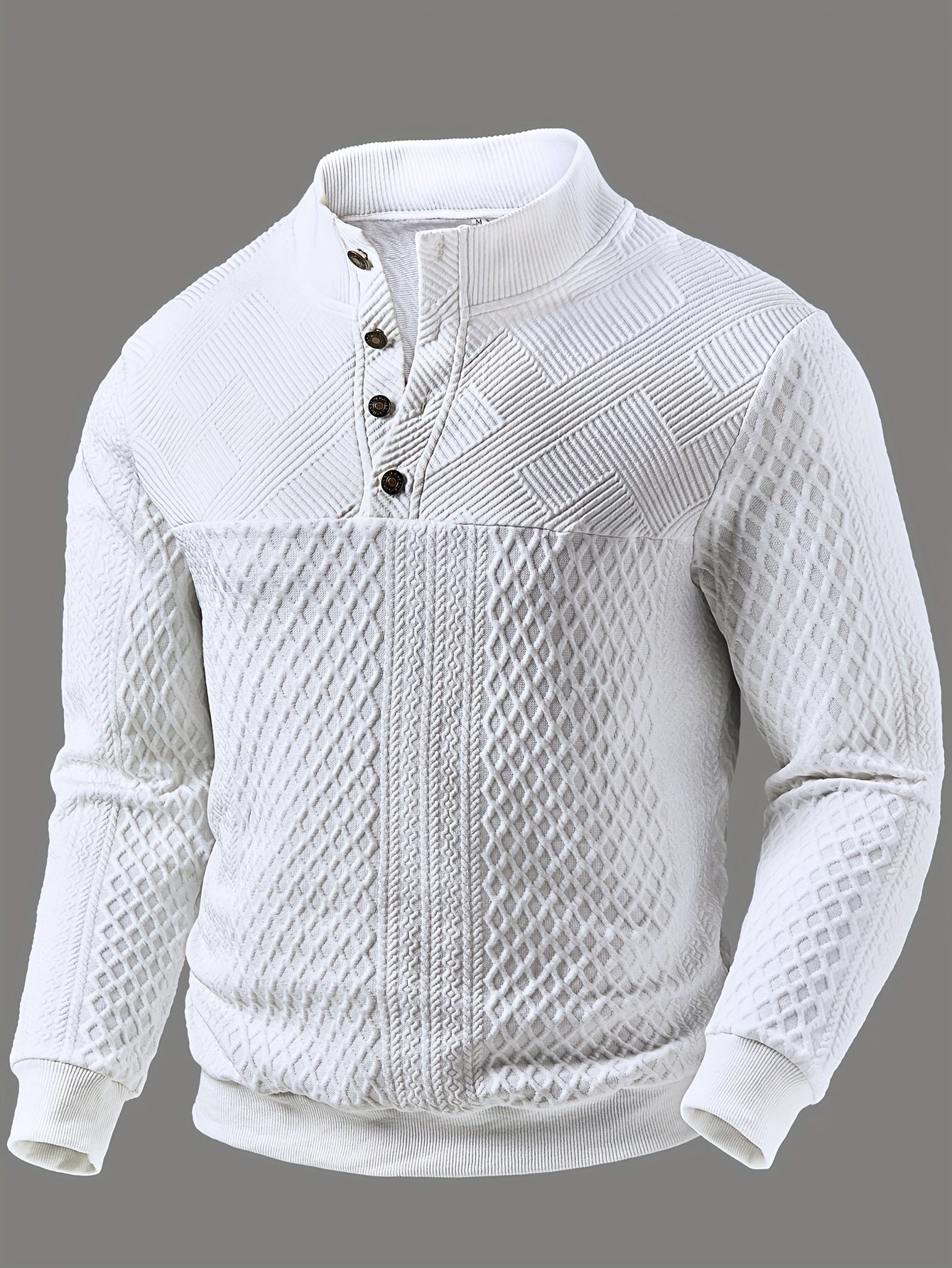 Men'S Casual Long Sleeve Knit Sweater - Soft Stretchy Fabric, Button-Up Collar, Solid Color, Perfect for Fall/Winter, Casual Wear, Streetwear, Everyday Style, |buttonup Sweater|stretchy Fabric Sweater