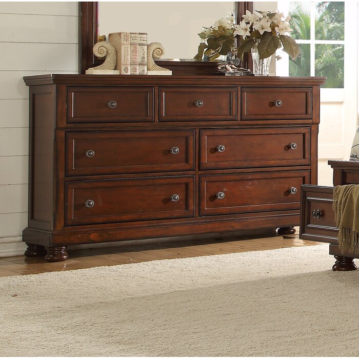 Classic Bedroom Set Dark Solid Wood King Size Bed Cedar Lined Drawers Matching Bedside Table Dressing Table Mirror