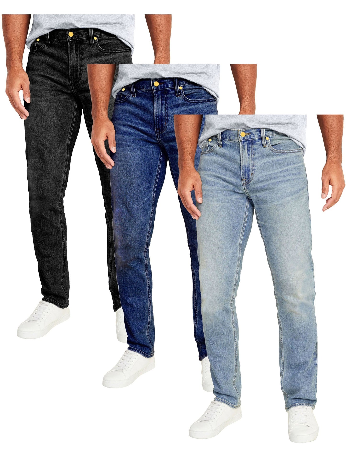 3-Pack Men's Flex Stretch Slim Straight Jeans