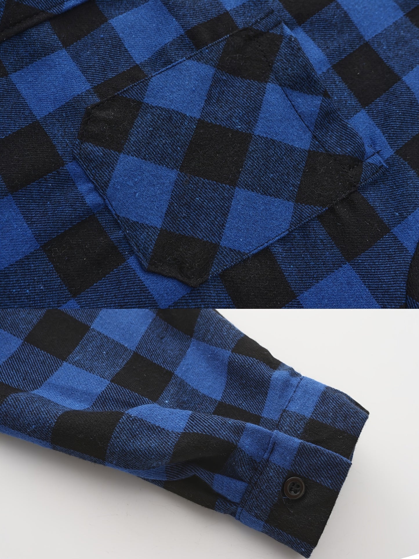 Black/Red/Blue 3 Pack Men's Flannel Hoodie Shirts - Casual Button- Long Sleeve Hooded Jackets with Pockets, Machine Washable, Regular Fit, Solid Color, Everyday Comfort Apparel, Plaid Pattern Design, Nonstretch Fabric