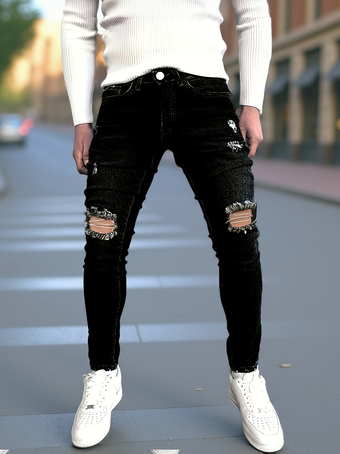 Men's Casual Fashion Jeans - Slim Fit, Stretchy, All-Season Wearable, Lightweight Comfortable, Versatile {3pcs}, Slim Jeans for Men, White Strech Jeans Regular Fit for Men, Jeans for Men Plus Size, Loose Fit Jeans, Jeans Slim