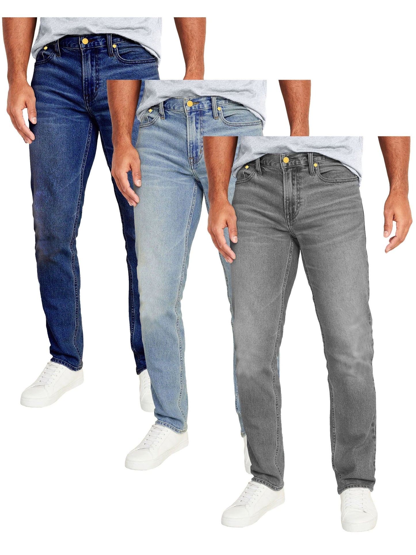 3-Pack Men's Flex Stretch Slim Straight Jeans