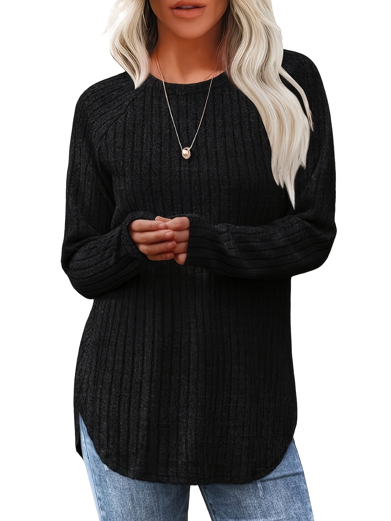 3pcs Women's Casual Loose-Fit Round Neck Long Sleeve Sweaters - Solid Color Machine Washable All-Season Tops in Brown/Beige/Black, Cute Sweaters