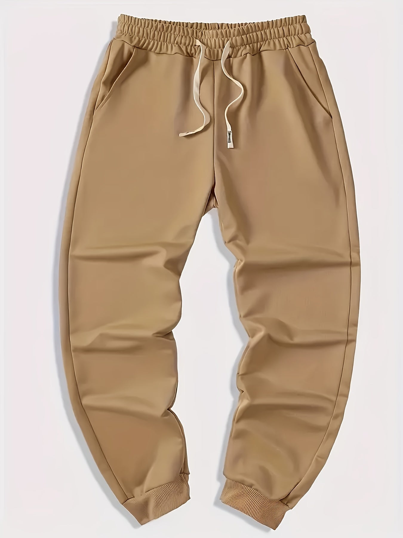 5pcs Men'S Jogger Pants - Elastic Drawstring Waist Gym Running Pants, Loose Fit Casual Trousers with Pocket - Black/Red/Beige/White/ - Autumn Workout & Everyday Streetwear for Men, Jogging Pants, Outdoor Activewear, Sporty De