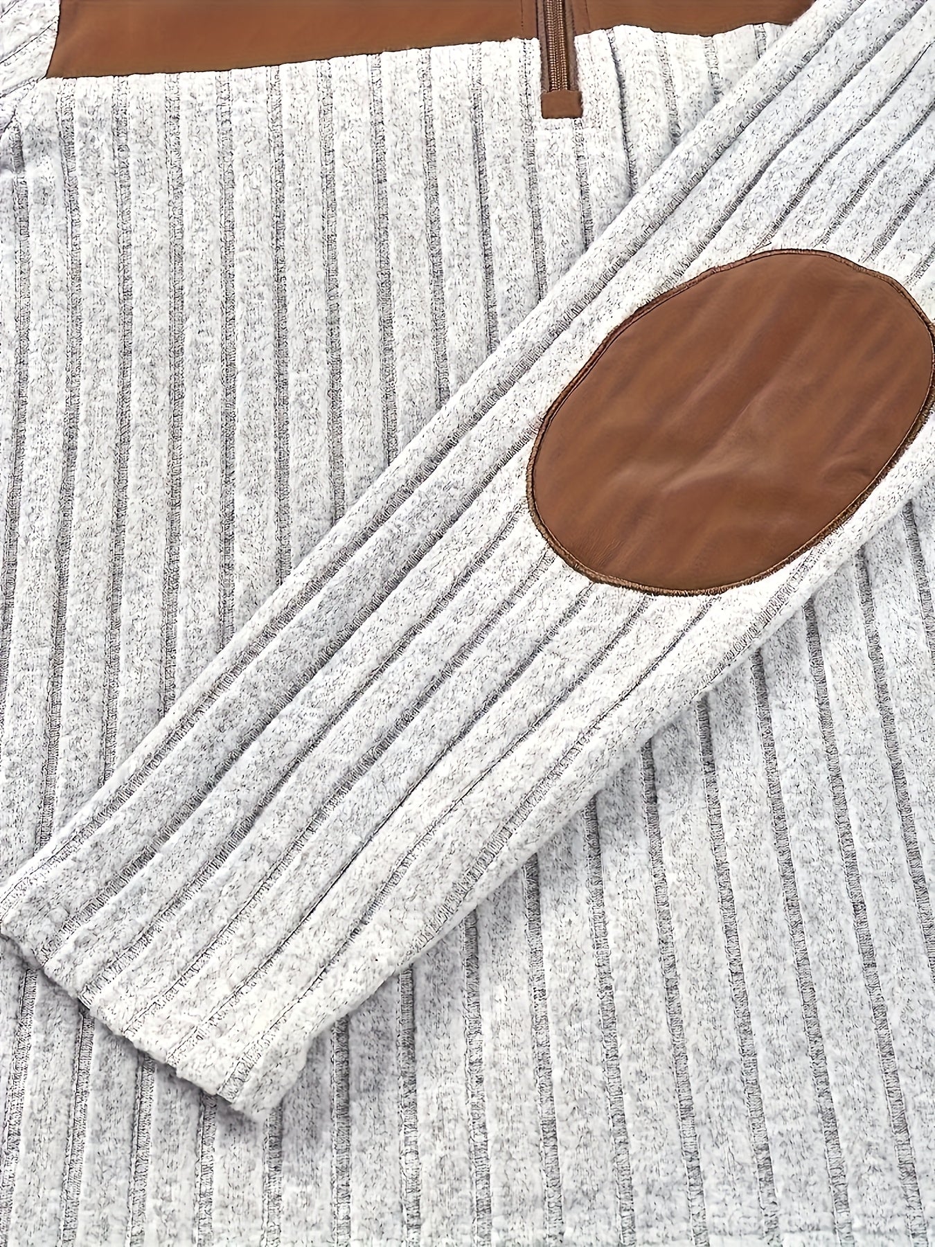 Men's Heavy-Duty Half-Zip Winter Jacket with Contrast Brown & White Collar - Warm Coat for Skiing,, Casual Outdoor Wear - Machine Washable (Brown/Beige) - Regular Fit Long Sleeve Zippered Outerwear