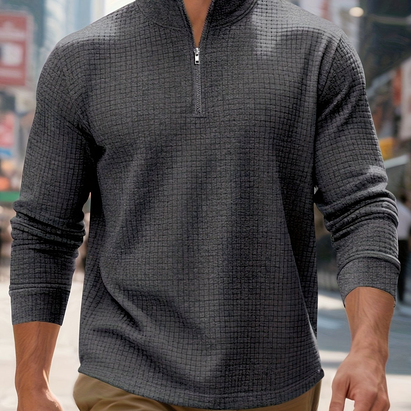 Men'S Heavyweight Full-Zip Hoodie - Winter Warmth Full-Zip Front Closure, Stand Collar Long Sleeve Pullover Sweatshirt, Casual Commuter Jacket for Everyday & Formal Wear, Easy-to-Wear Layering Piece (NavyBrown) - Ideal for Of