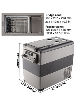 Vevor Portable Car Refrigerator Mini Fridge Freezer 20L 22L 35L 45L 55L Compressor Cooler 12V 24V DC Ice Box for Camping