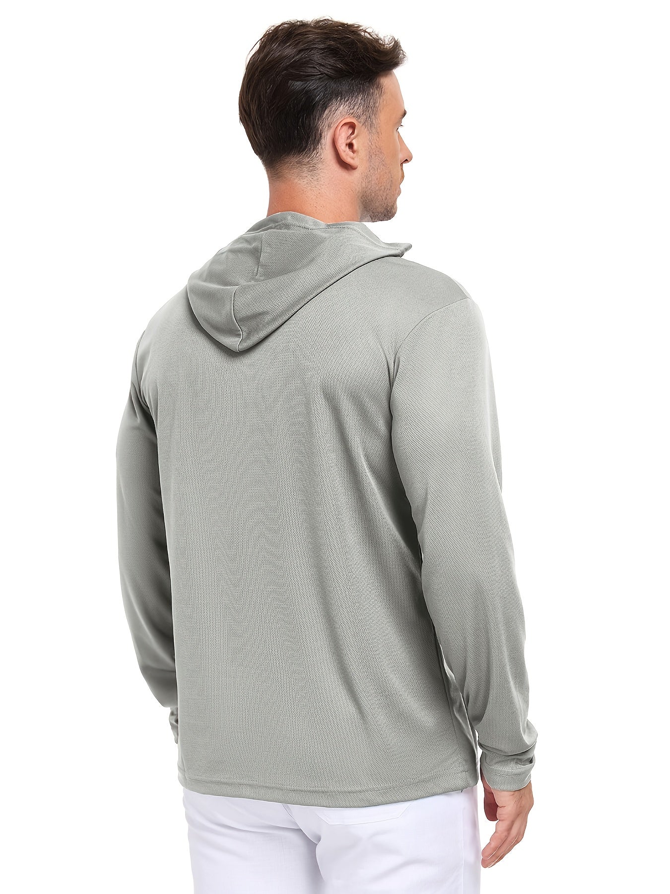 6pcs Men's UPF 50+ Hoodie Shirts Long Sleeve Fishing Swim Beach SPF Quick Dry Lightweight, Swimwear, Beachwear, Sporty Design, Activewear, Durable Construction, Stretchable Fabric, Performance Wear, Uv Protection Shirt, Sport