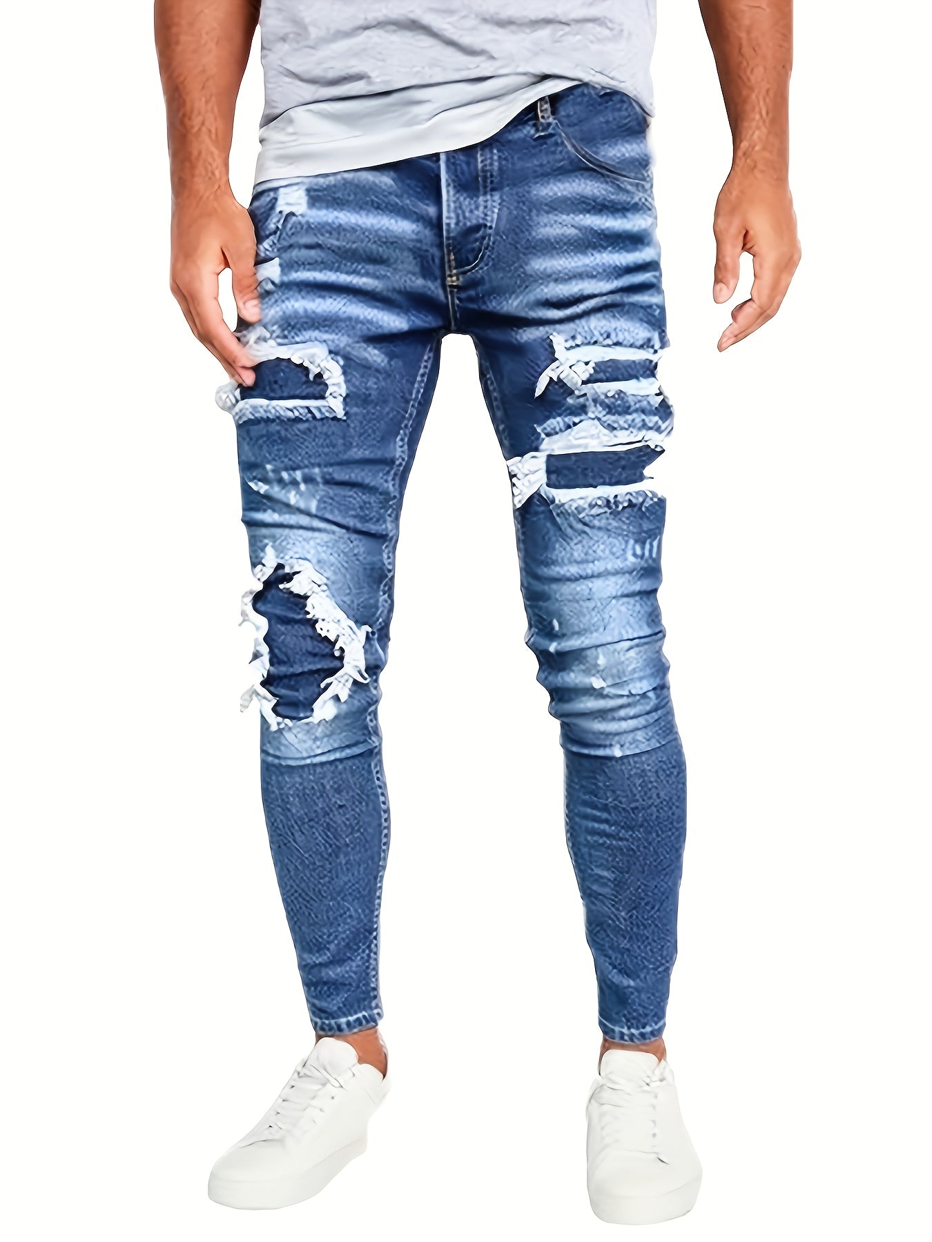 3 Packs - Fashionable Men'S Slim Faux Denim - Stretch Faux Denim for Men - Classic And Versatile for All Seasons, Faux Denim Special for Men, White Strech Faux Denim Regular Fit for Men, Stretch Faux Denim for Men Plus Size,