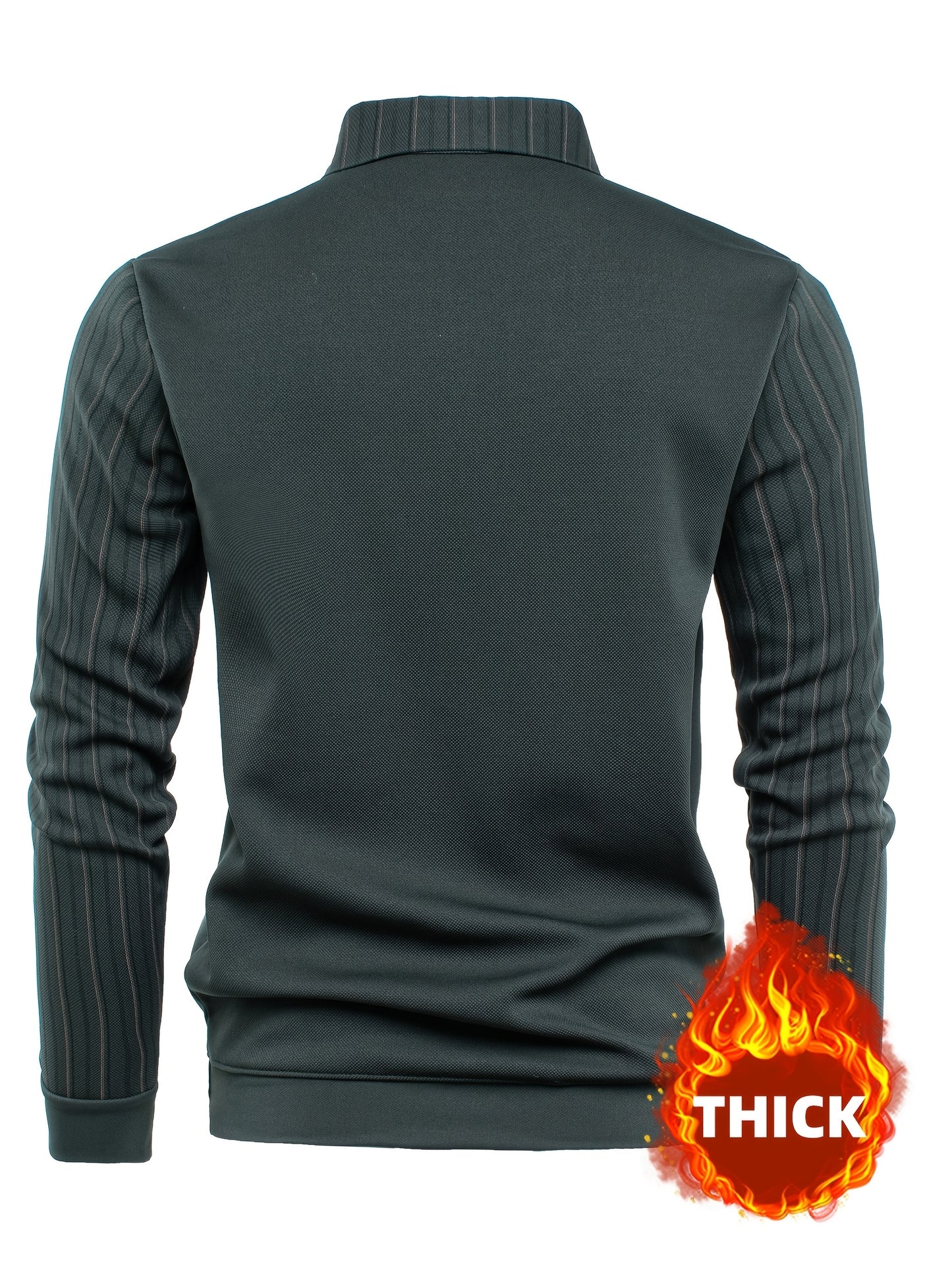 New Autumn And Winter Plush Men'S Long-Sleeved Fake Two-Piece Vest Design, Diamond-Shaped Decorative Stickers on The Chest, Pinstripe Lining, Soft And Warm for Daily Travel, Casual And Versatile, Light Business Fashion Lapel