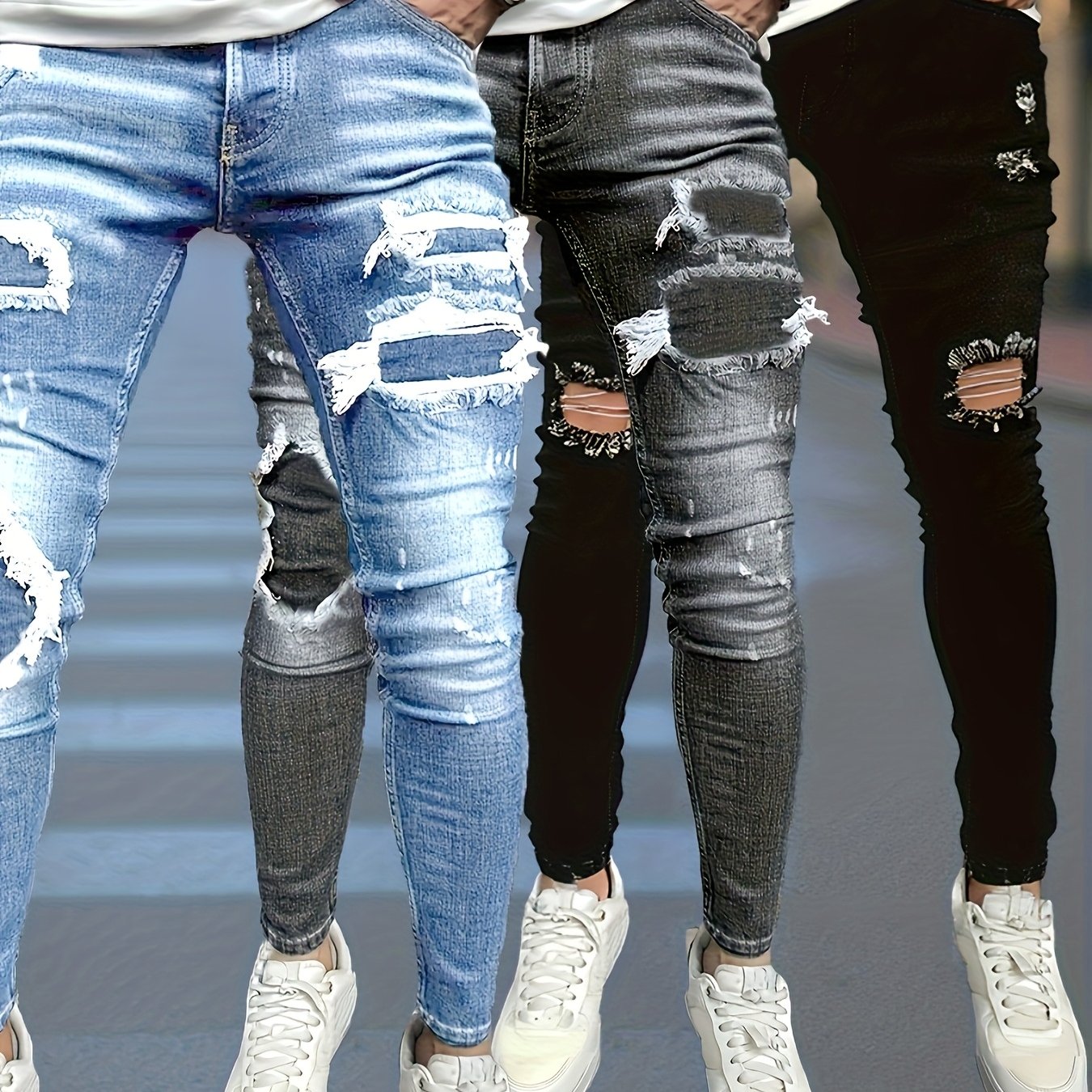 Men's Casual Fashion Jeans - Slim Fit, Stretchy, All-Season Wearable, Lightweight Comfortable, Versatile {3pcs}, Slim Jeans for Men, White Strech Jeans Regular Fit for Men, Jeans for Men Plus Size, Loose Fit Jeans, Jeans Slim