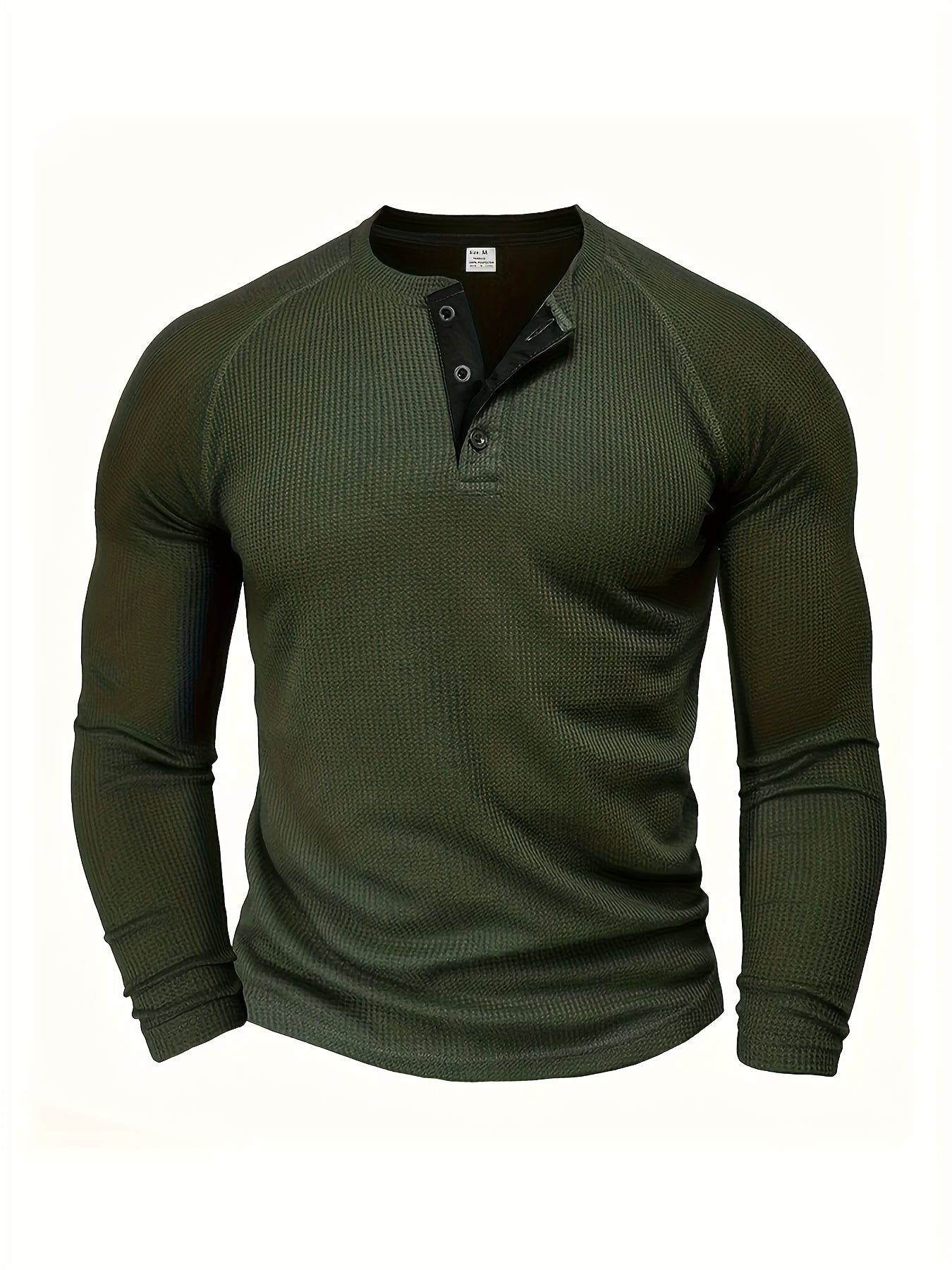 4pcs Men'S Loose Solid-colored Shirt With A Round Neck And Half-button Design, Suitable For Outdoor Activities And Everyday Wear.