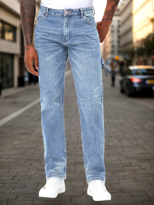 Men'S Regular Fit Stretch Carpenter Pants Durable Comfortable Utility Work Jeans For Daily Wear