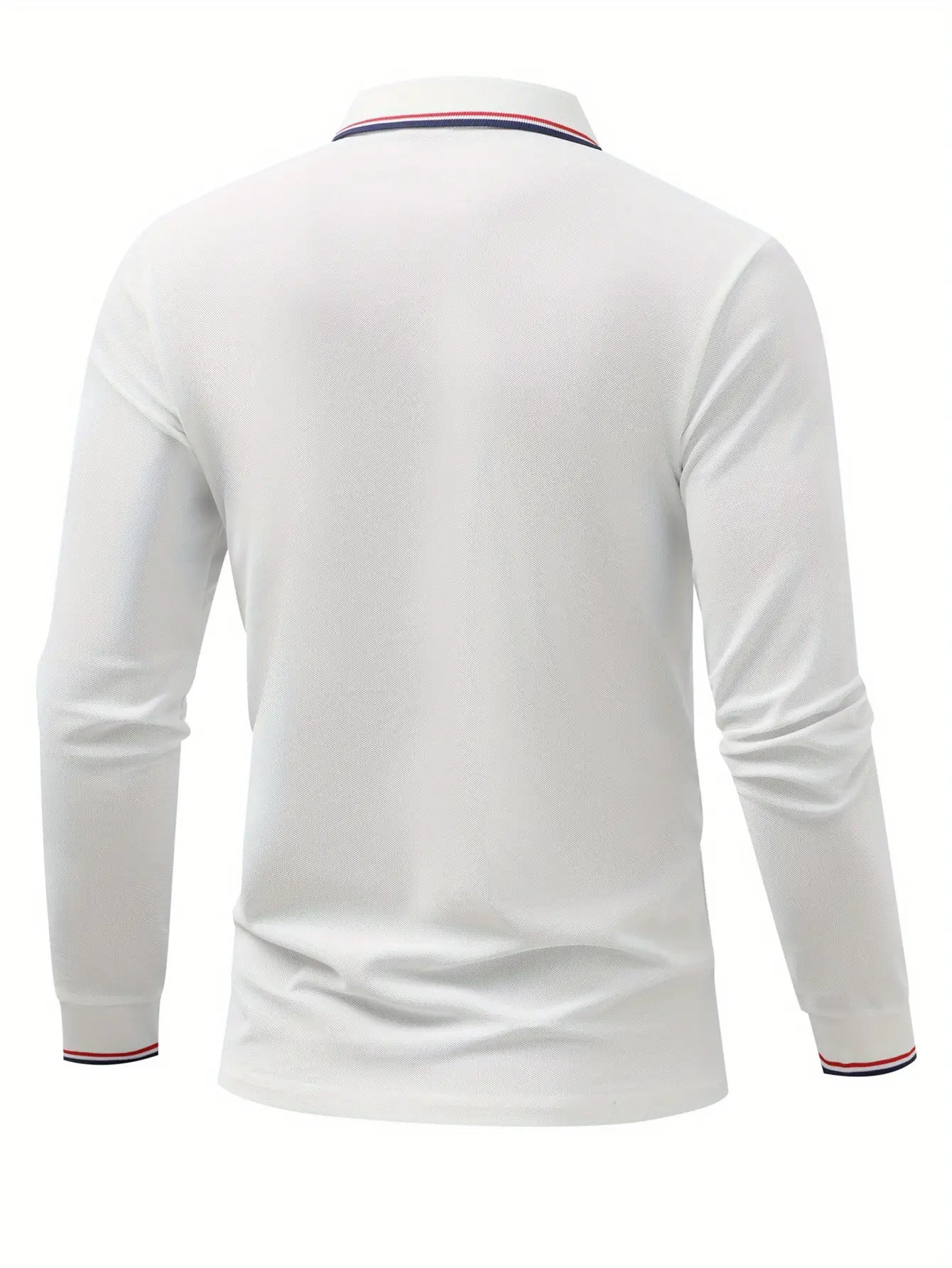 Men'S Slim-Fit All-Season Long-Sleeve Shirt - Full-Body Print with French Flag Design, Turn- Collar & Red/White Piping - Breathable for Golf, Business Casual & Casual Attire - Versatile Workwear & Outdoor Sports Shirt - Ideal