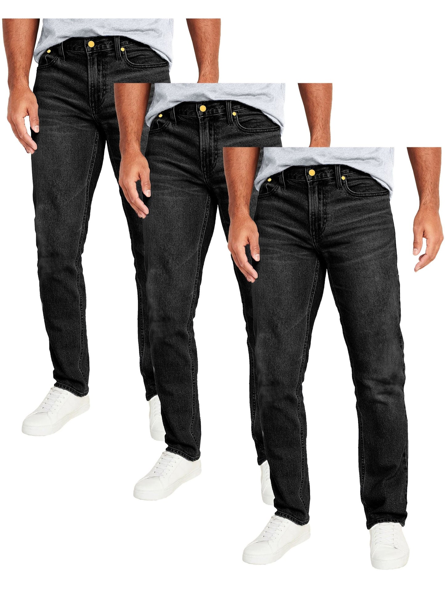 3-Pack Men's Flex Stretch Slim Straight Jeans