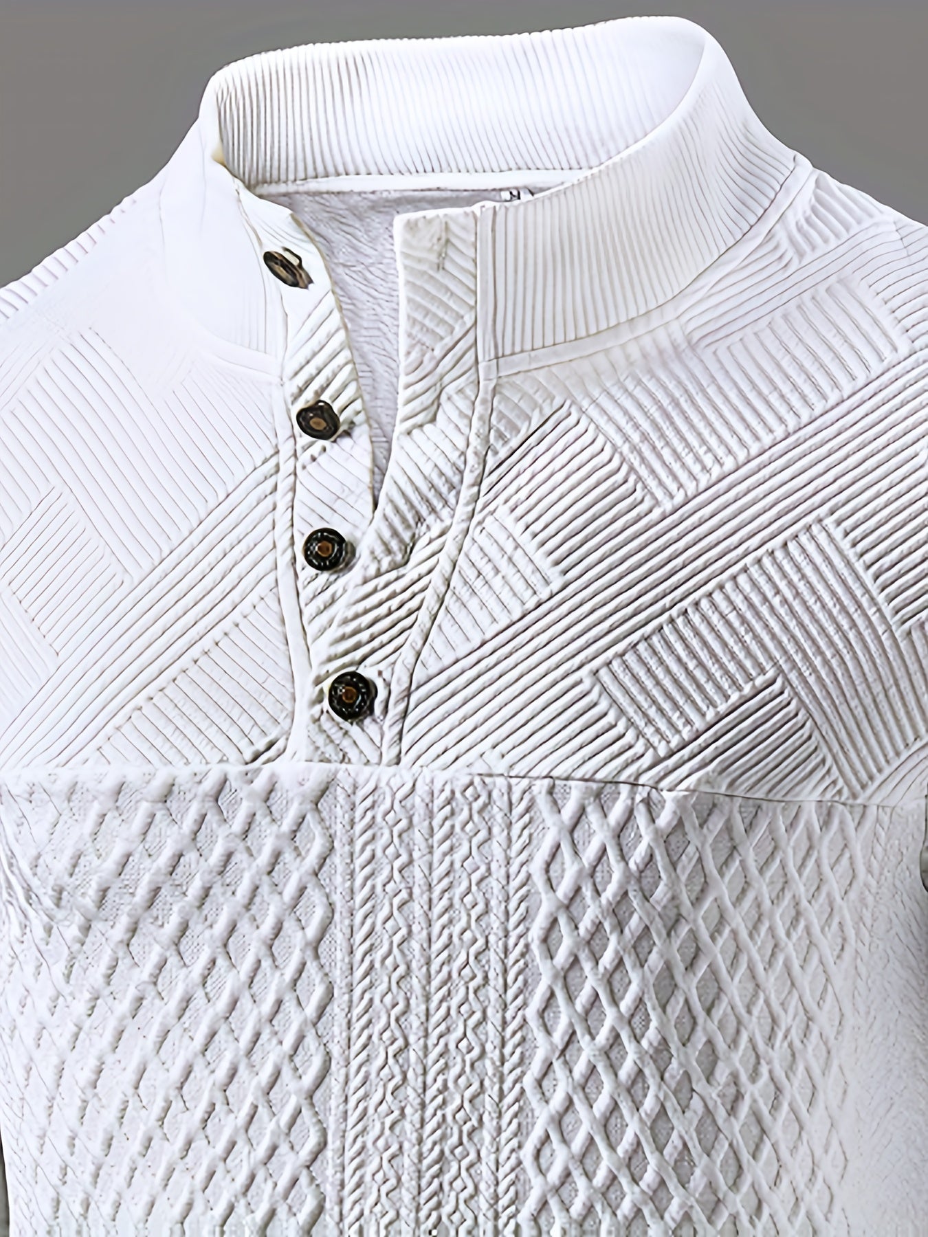 Men'S Casual Long Sleeve Knit Sweater - Soft Stretchy Fabric, Button-Up Collar, Solid Color, Perfect for Fall/Winter, Casual Wear, Streetwear, Everyday Style, |buttonup Sweater|stretchy Fabric Sweater