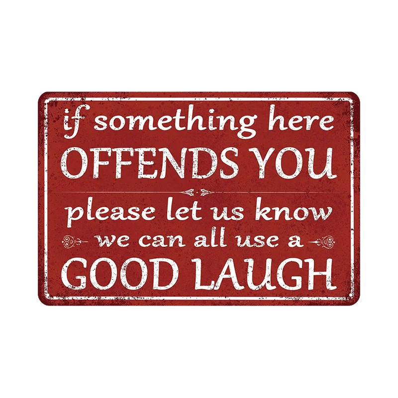 6pcs Funny Metal Tin Sign – Sarcasm Signs Humorous Quote Sign, Wall Art for Man Caves, Home Offices, Pubs, Clubs, Bars,8x12in